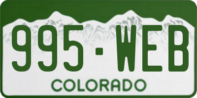 CO license plate 995WEB