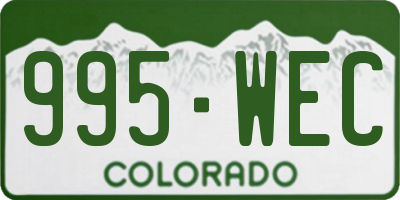 CO license plate 995WEC