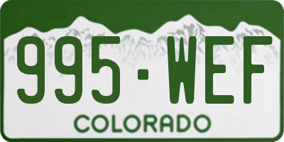 CO license plate 995WEF