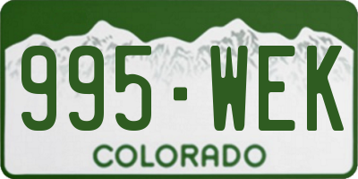 CO license plate 995WEK