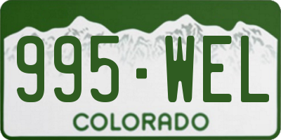 CO license plate 995WEL