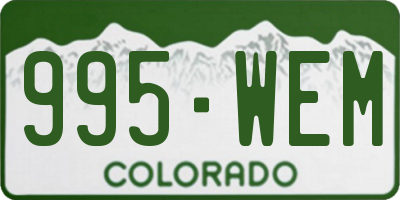CO license plate 995WEM