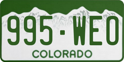 CO license plate 995WEO