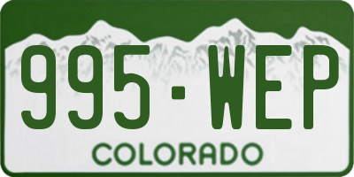 CO license plate 995WEP