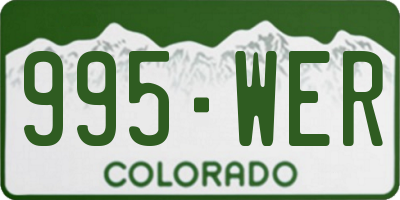 CO license plate 995WER
