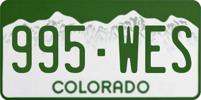 CO license plate 995WES