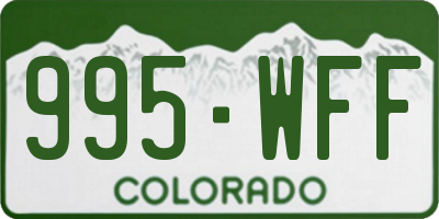 CO license plate 995WFF