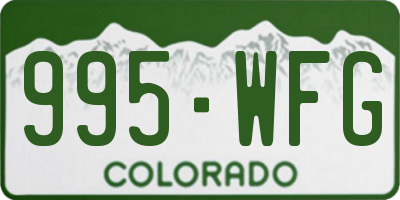 CO license plate 995WFG