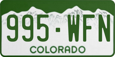 CO license plate 995WFN