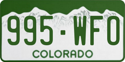 CO license plate 995WFO