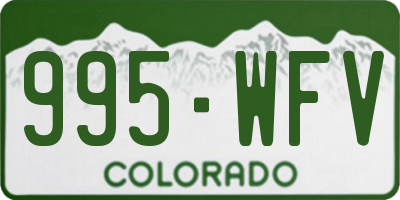 CO license plate 995WFV