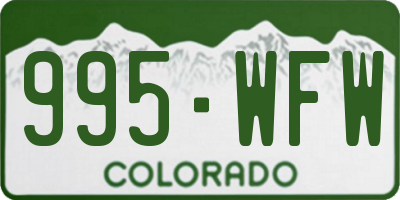 CO license plate 995WFW