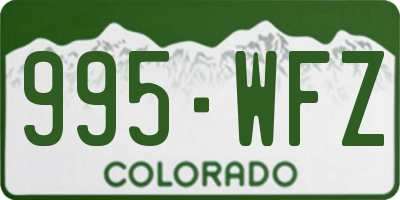 CO license plate 995WFZ