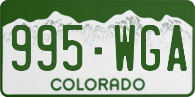 CO license plate 995WGA