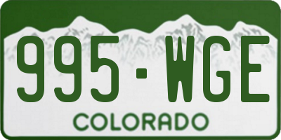 CO license plate 995WGE