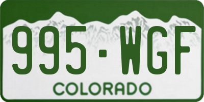 CO license plate 995WGF