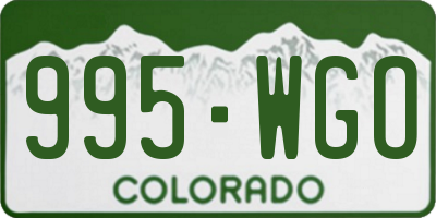 CO license plate 995WGO