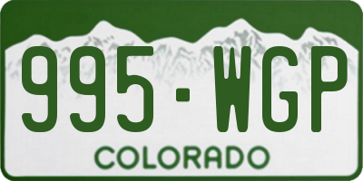 CO license plate 995WGP