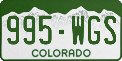 CO license plate 995WGS