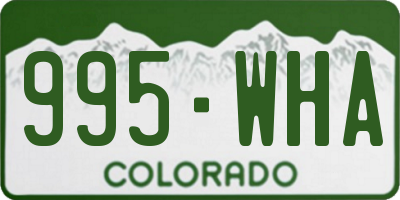 CO license plate 995WHA