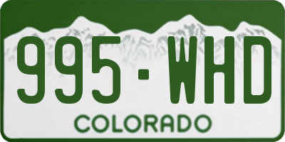 CO license plate 995WHD