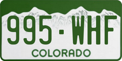 CO license plate 995WHF