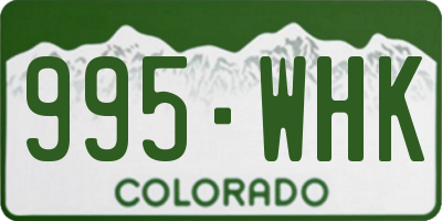 CO license plate 995WHK