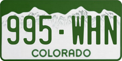 CO license plate 995WHN
