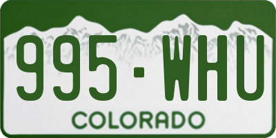 CO license plate 995WHU