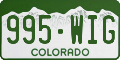 CO license plate 995WIG