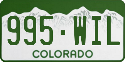 CO license plate 995WIL