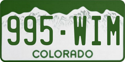 CO license plate 995WIM