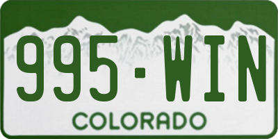 CO license plate 995WIN