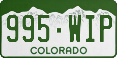 CO license plate 995WIP