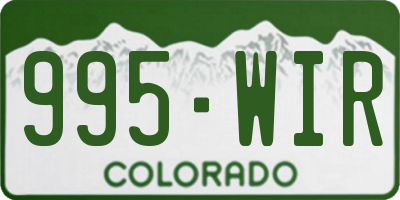 CO license plate 995WIR