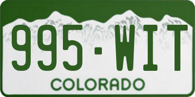 CO license plate 995WIT