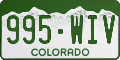 CO license plate 995WIV
