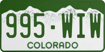 CO license plate 995WIW