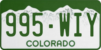 CO license plate 995WIY