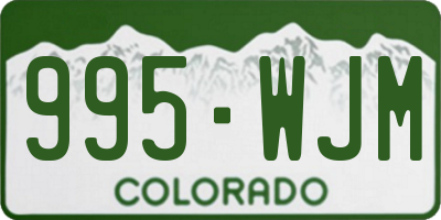 CO license plate 995WJM