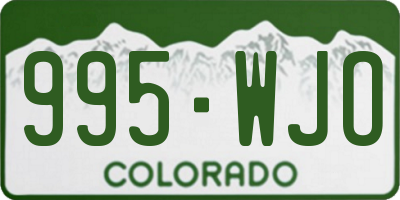 CO license plate 995WJO
