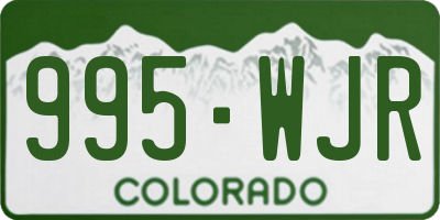 CO license plate 995WJR