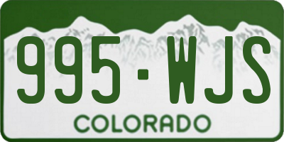 CO license plate 995WJS
