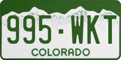 CO license plate 995WKT