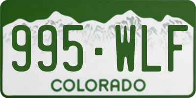 CO license plate 995WLF