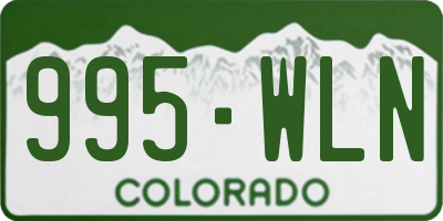 CO license plate 995WLN