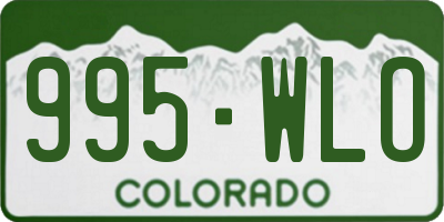 CO license plate 995WLO
