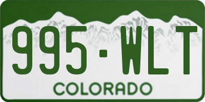 CO license plate 995WLT