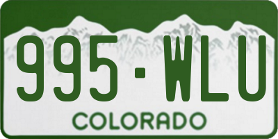 CO license plate 995WLU