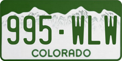 CO license plate 995WLW